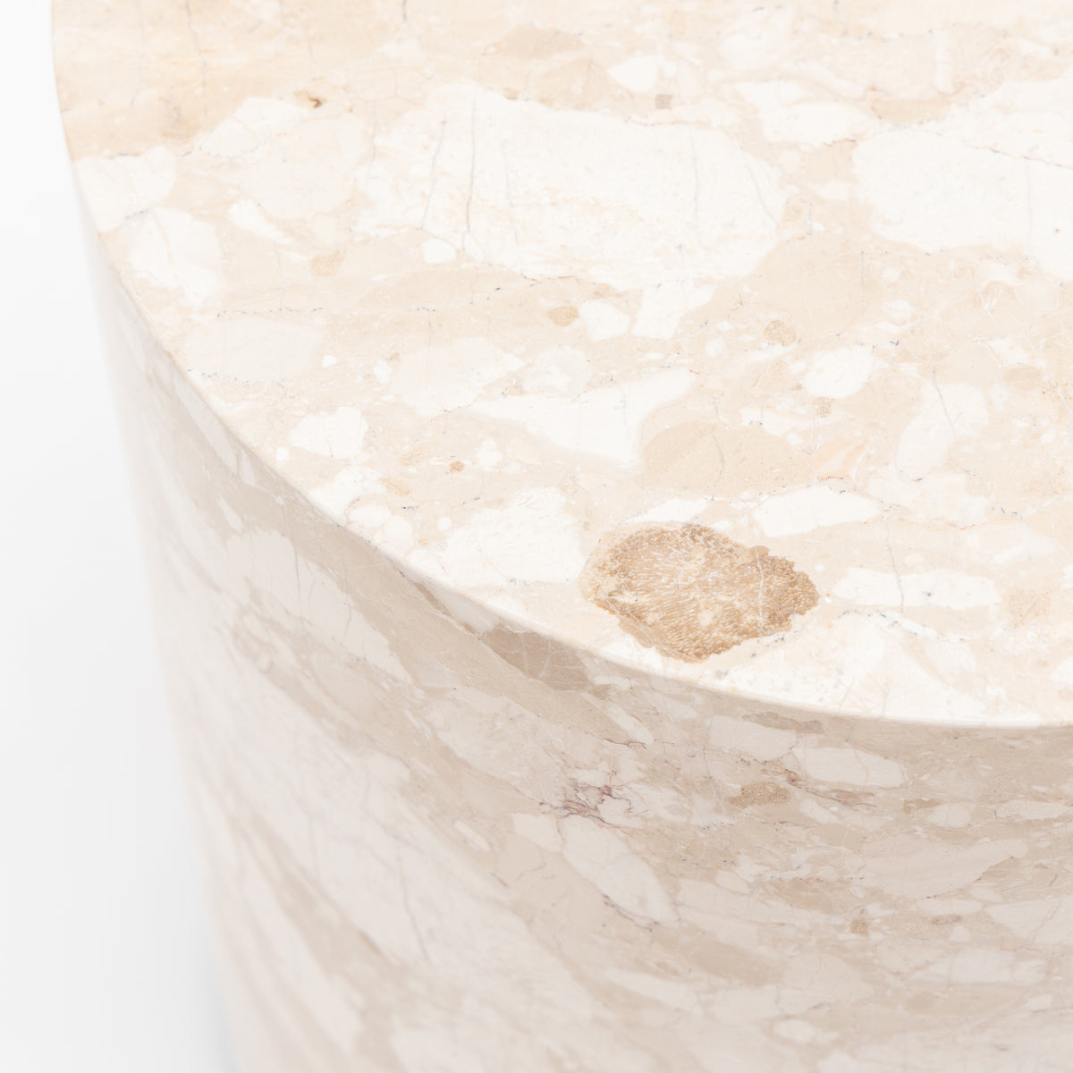 Nuba Cylinder Side Table - Kunis Breccia Marble
