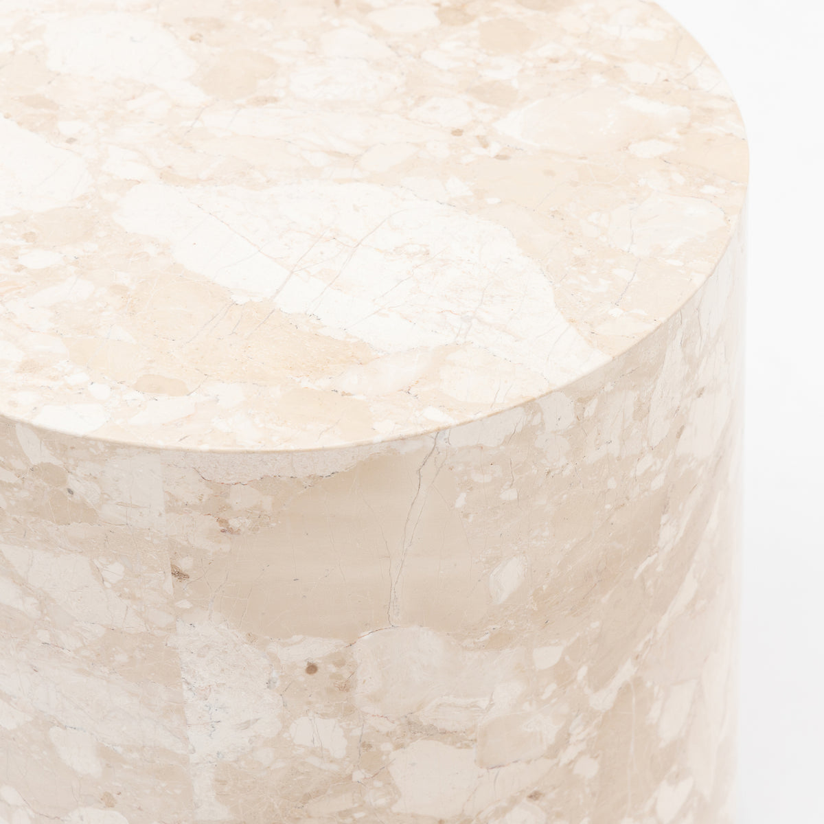 Nuba Cylinder Side Table - Kunis Breccia Marble