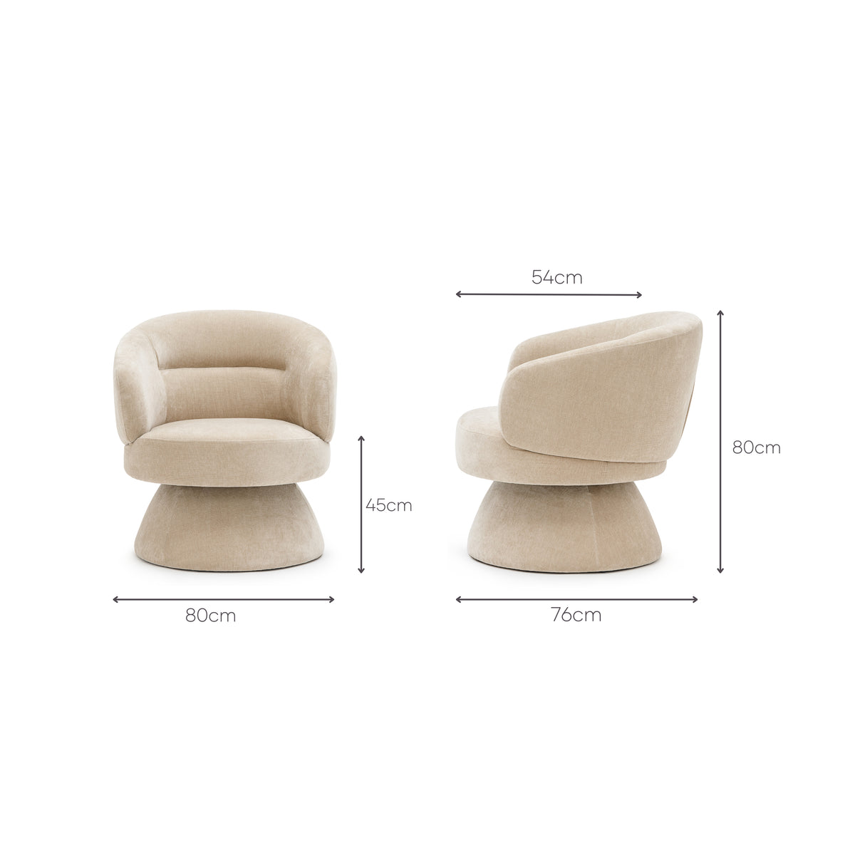 Gwen Swivel Chair - Latte