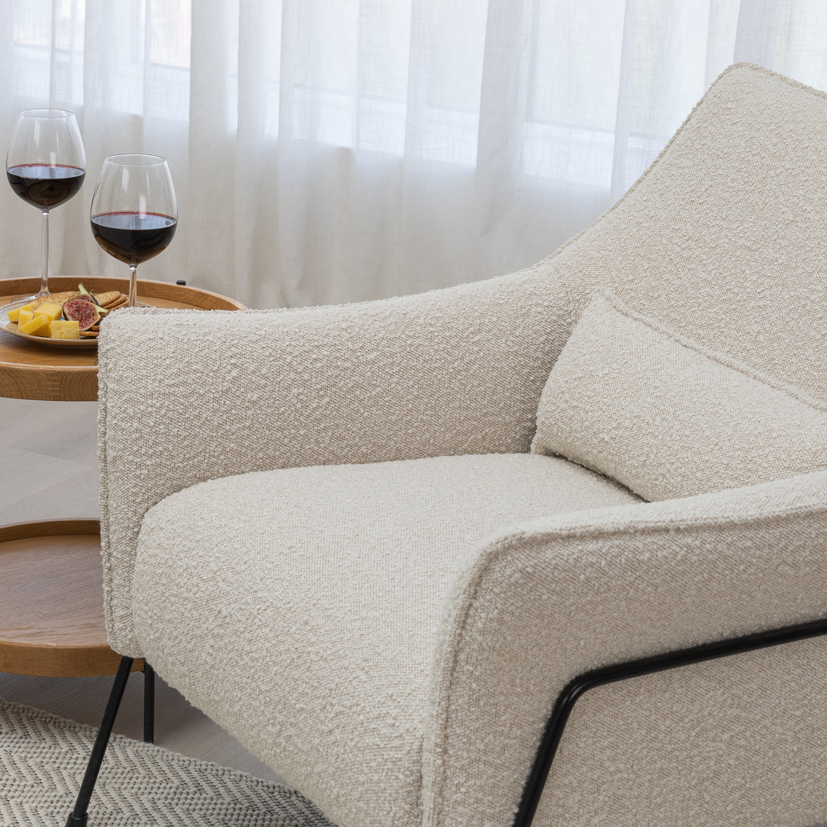 Kubik Accent Chair - Ivory Boucle