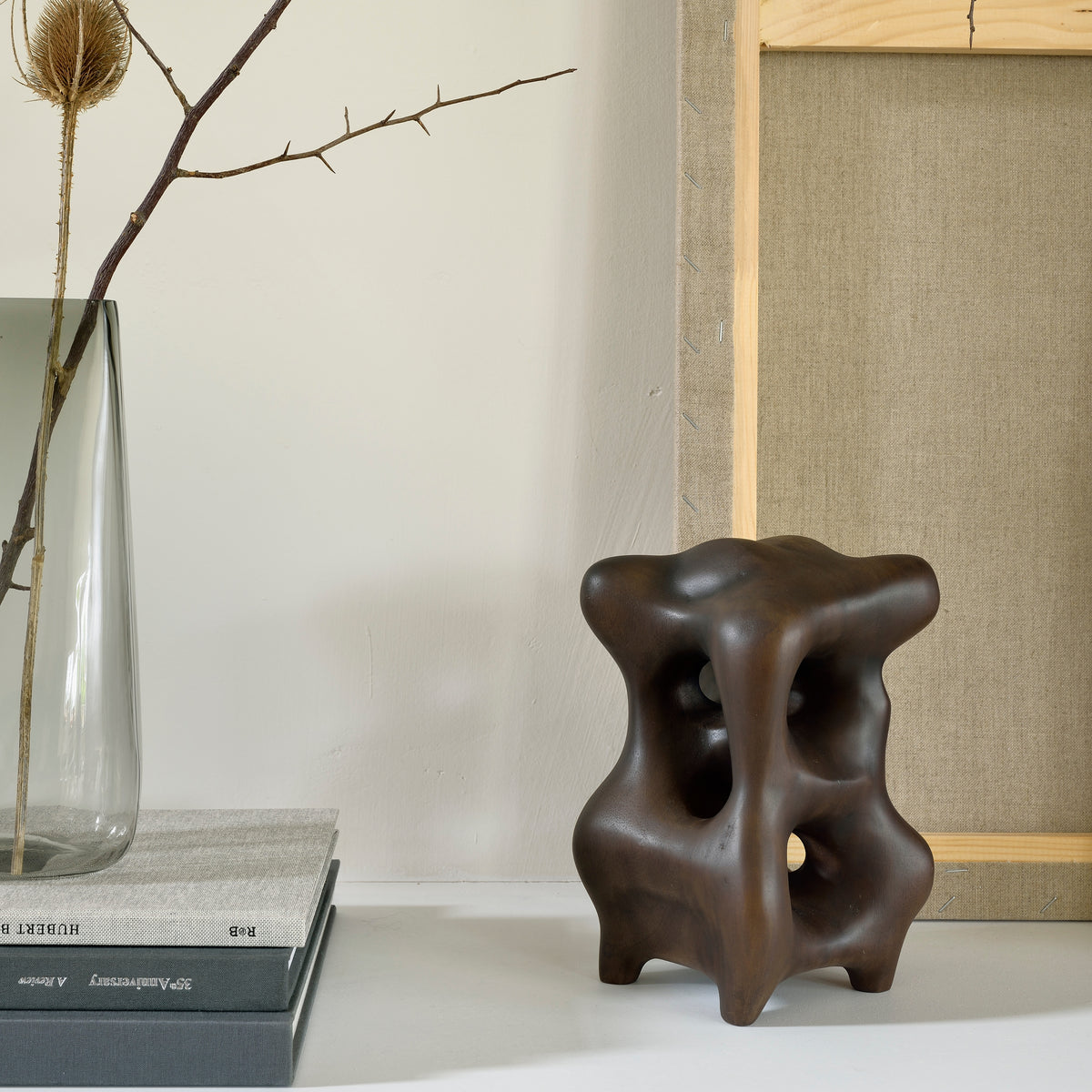 Organic Sculpture - Varnished Mahogany - Dark Brown