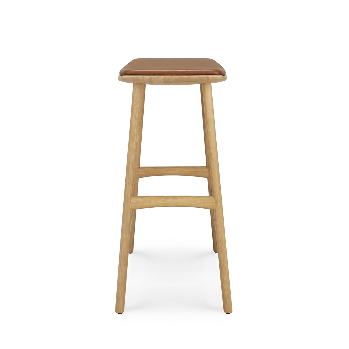 Osso Counter Stool - Varnished Oak - Cognac Leather