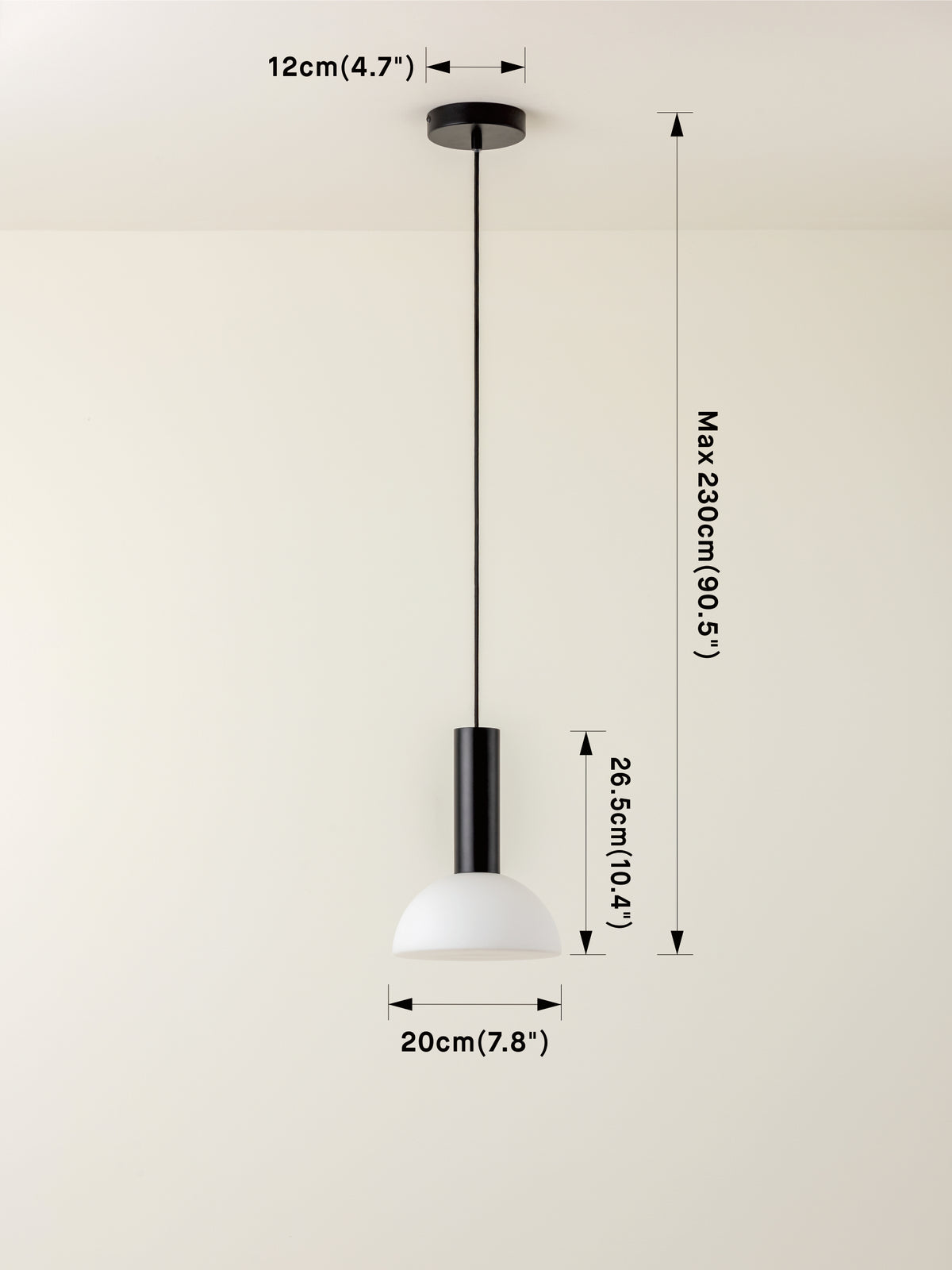 Silio - 1 Light Matt Black And Opal Pendant
