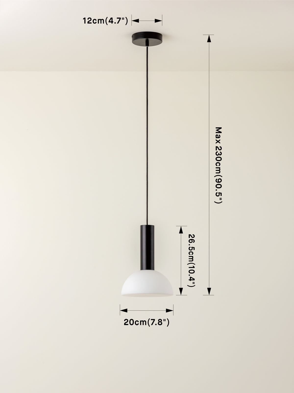 Silio - 1 Light Matt Black And Opal Pendant