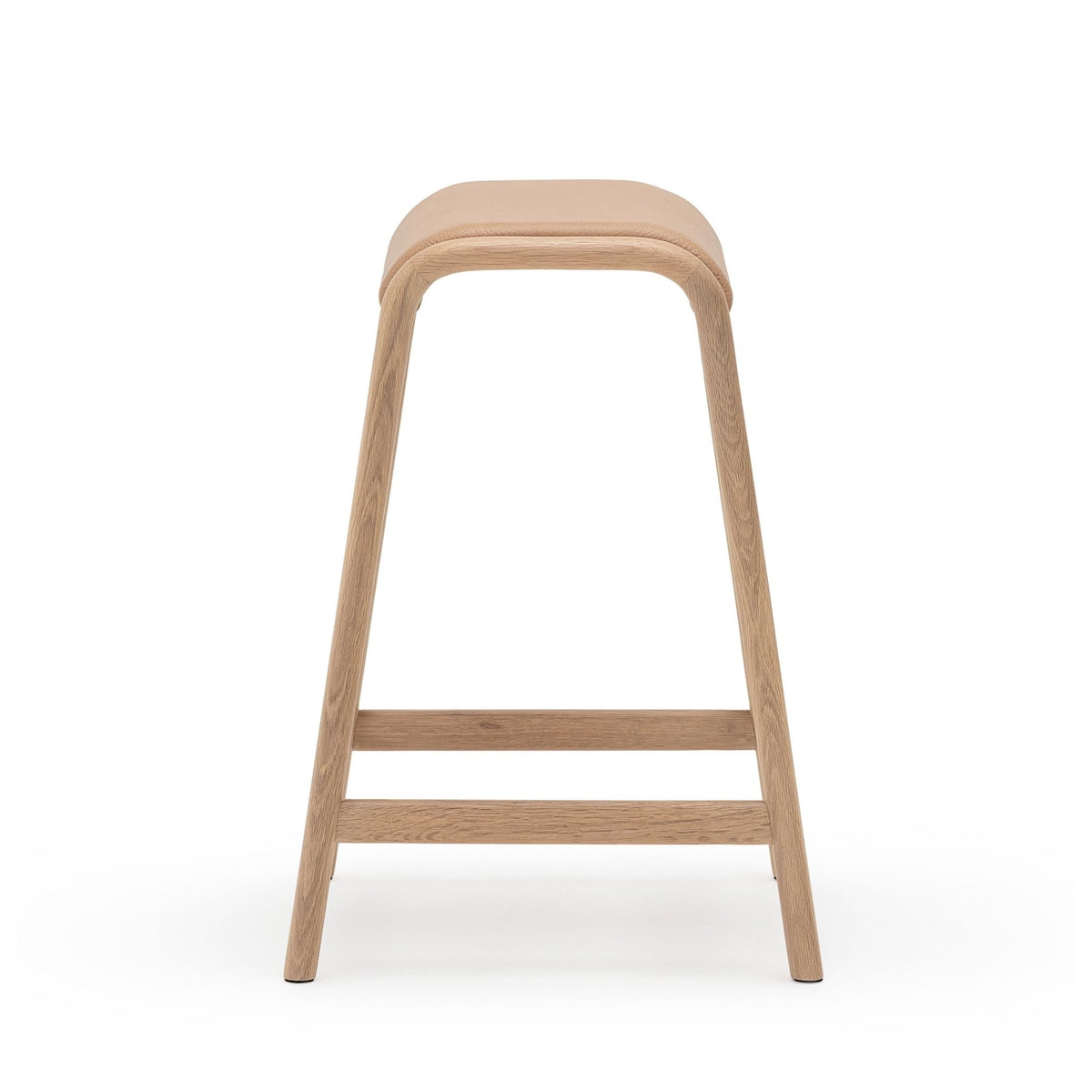 Aha Counter Stool - Blonde Oak & Canyon Leather - Bar & Counter Stools Natadora Loom Collection Dubai
