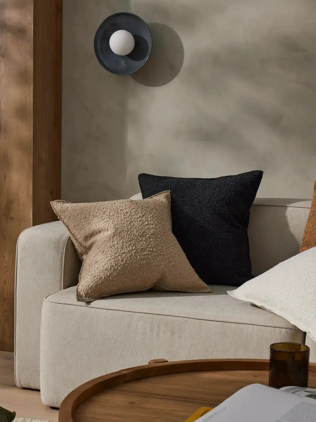 Alberto Boucle 50Cm Cushion - Onyx