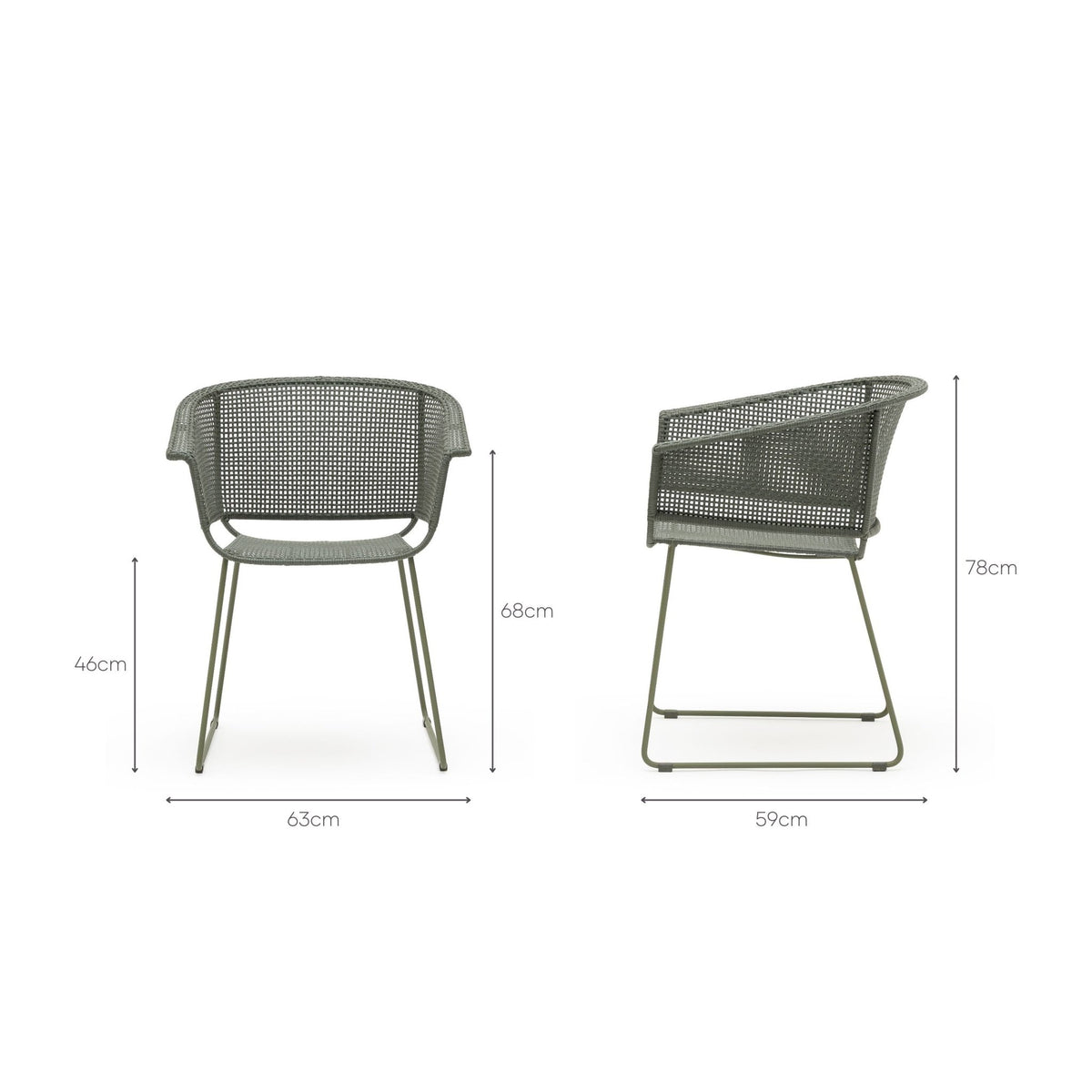 Alyvia Dining Armchair - Moss - Outdoor Dining chairs Loom Collection Loom Collection Dubai