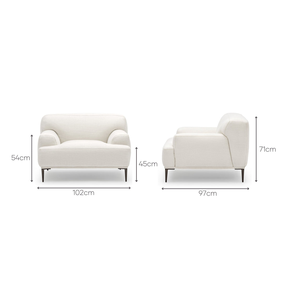 Amelia Armchair - Canvas White