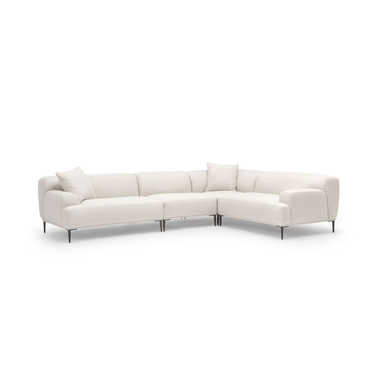 Amelia Closed Corner Sofa - Canvas White - Sectional Sofas Loom Collection Loom Collection Dubai