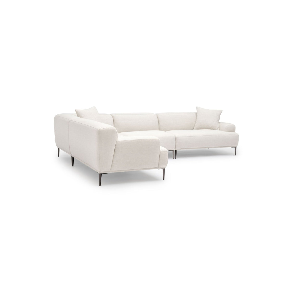 Amelia Closed Corner Sofa - Canvas White - Sectional Sofas Loom Collection Loom Collection Dubai