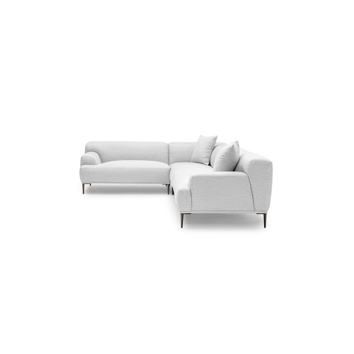 Amelia Closed Corner Sofa - Silver - Sectional Sofas Loom Collection Loom Collection Dubai
