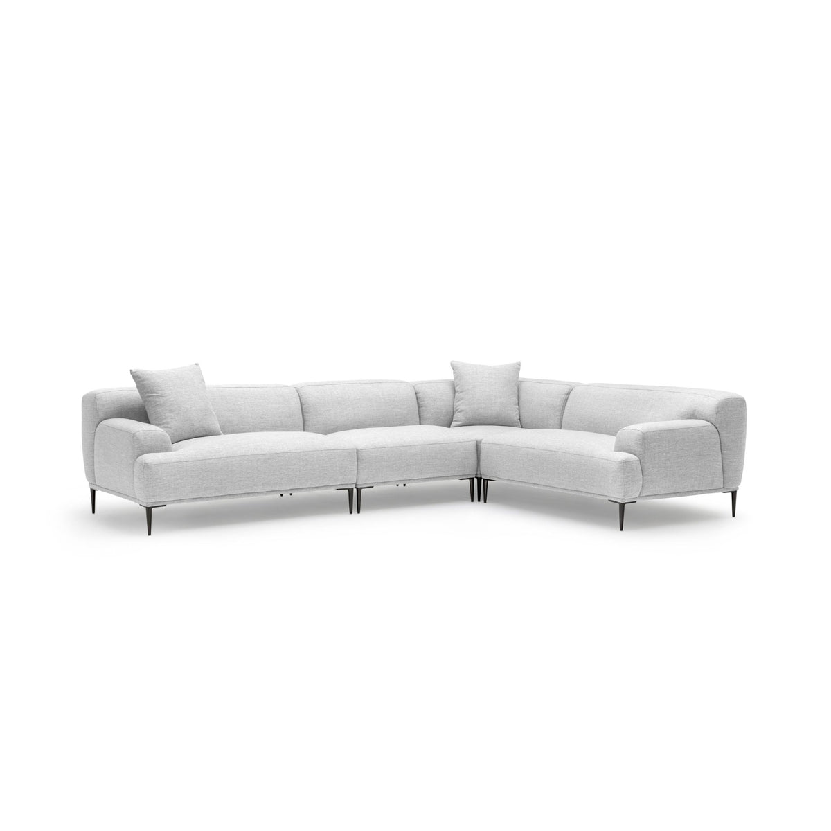 Amelia Closed Corner Sofa - Silver - Sectional Sofas Loom Collection Loom Collection Dubai