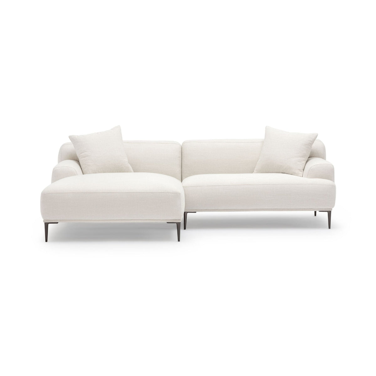 Amelia L - Shaped Sofa - Canvas White - Sectional Sofas Loom Collection Loom Collection Dubai