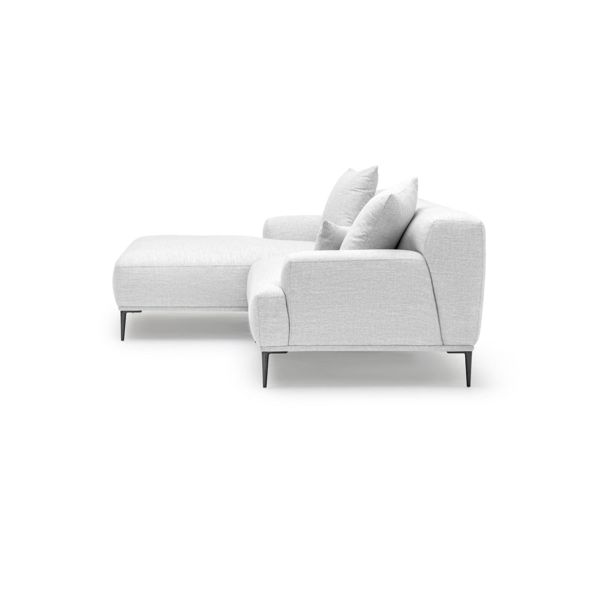 Amelia L - Shaped Sofa - Silver - Sectional Sofas Loom Collection Loom Collection Dubai