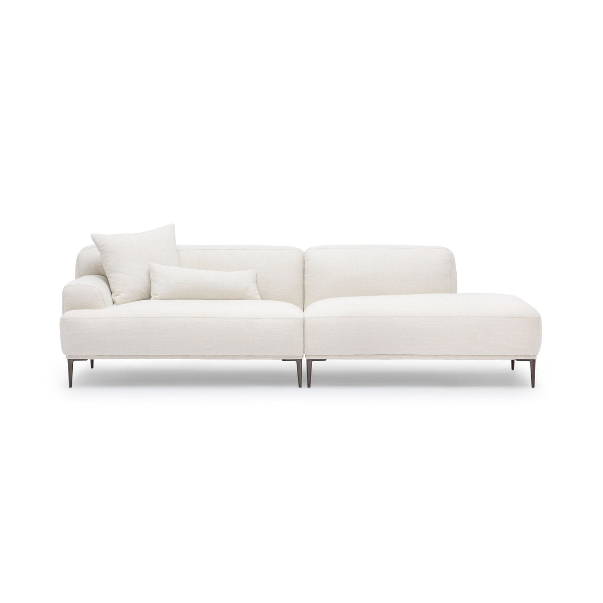 Amelia Open End Sofa - Canvas White - Sectional Sofas Loom Collection Loom Collection Dubai