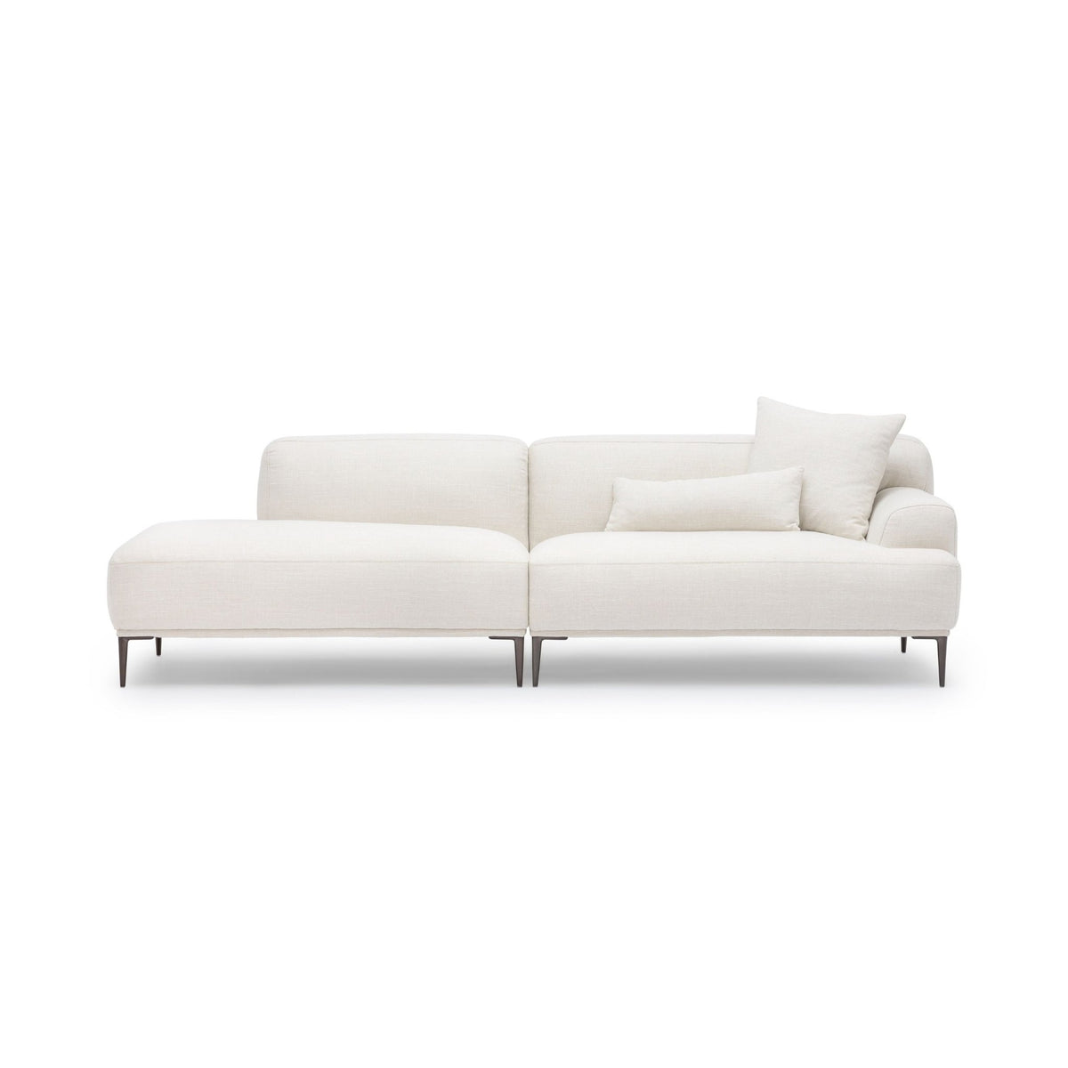 Amelia Open End Sofa - Canvas White - Sectional Sofas Loom Collection Loom Collection Dubai