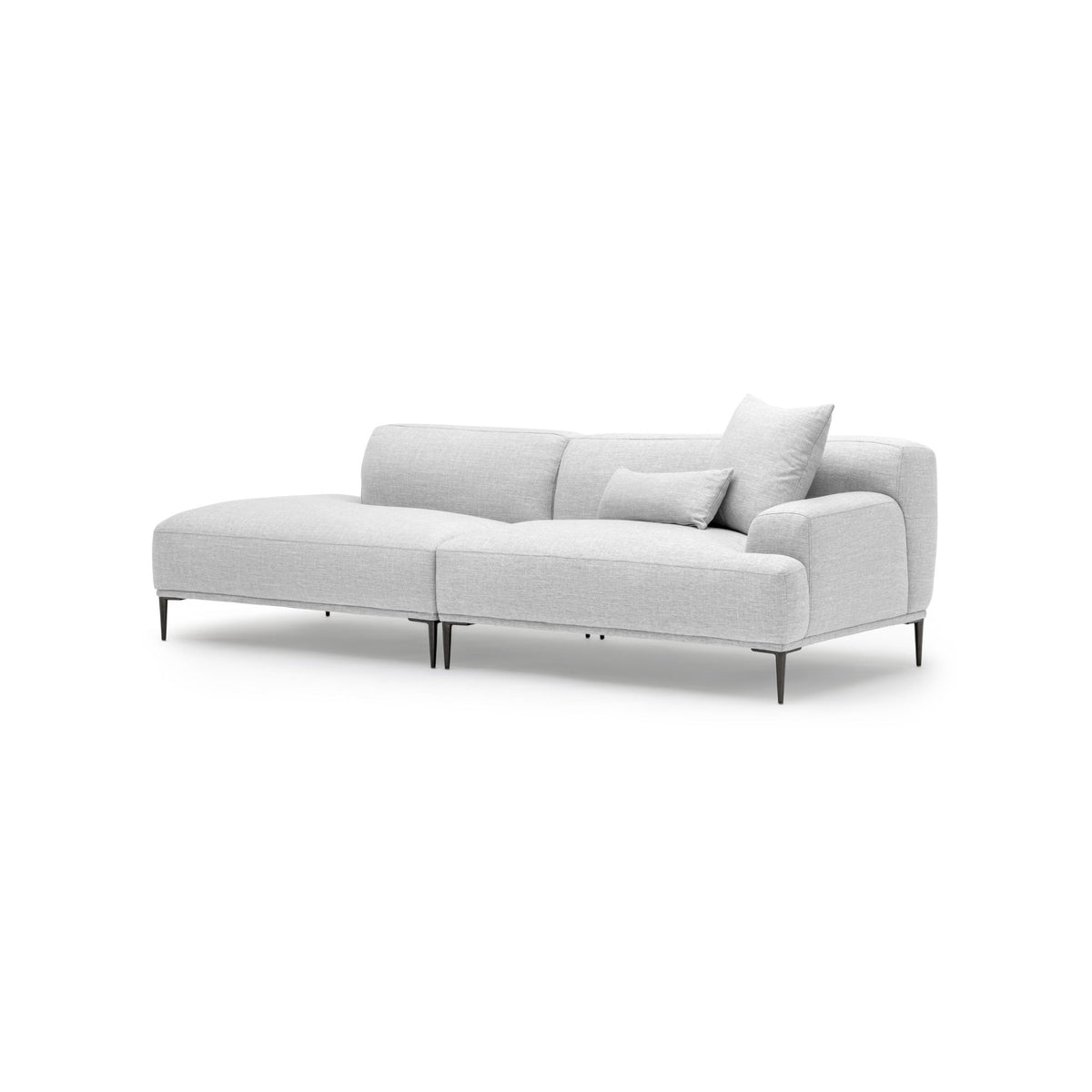 Amelia Open End Sofa - Silver - Sectional Sofas Loom Collection Loom Collection Dubai