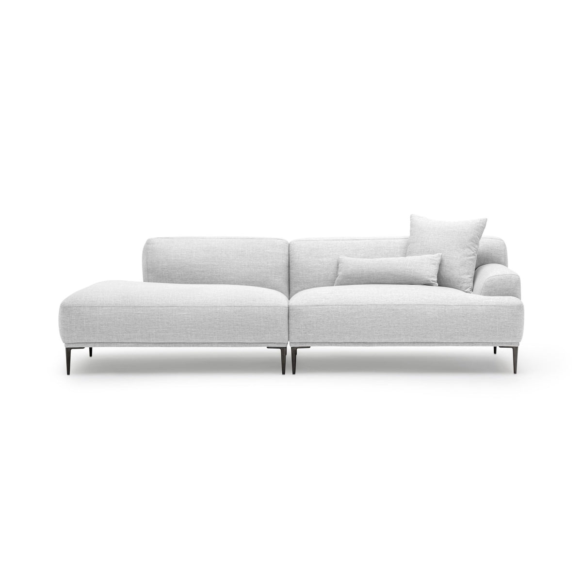 Amelia Open End Sofa - Silver - Sectional Sofas Loom Collection Loom Collection Dubai