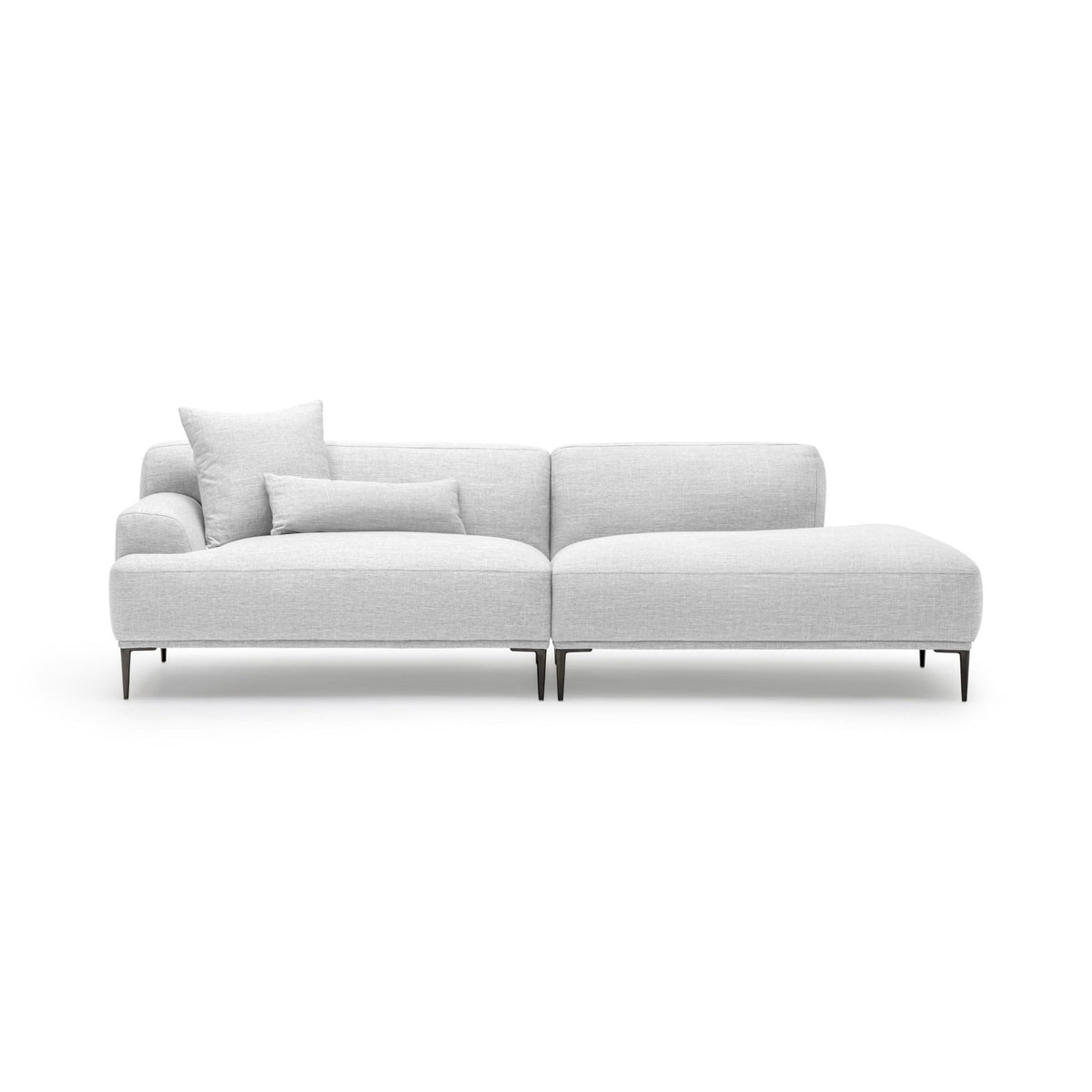 Amelia Open End Sofa - Silver - Sectional Sofas Loom Collection Loom Collection Dubai