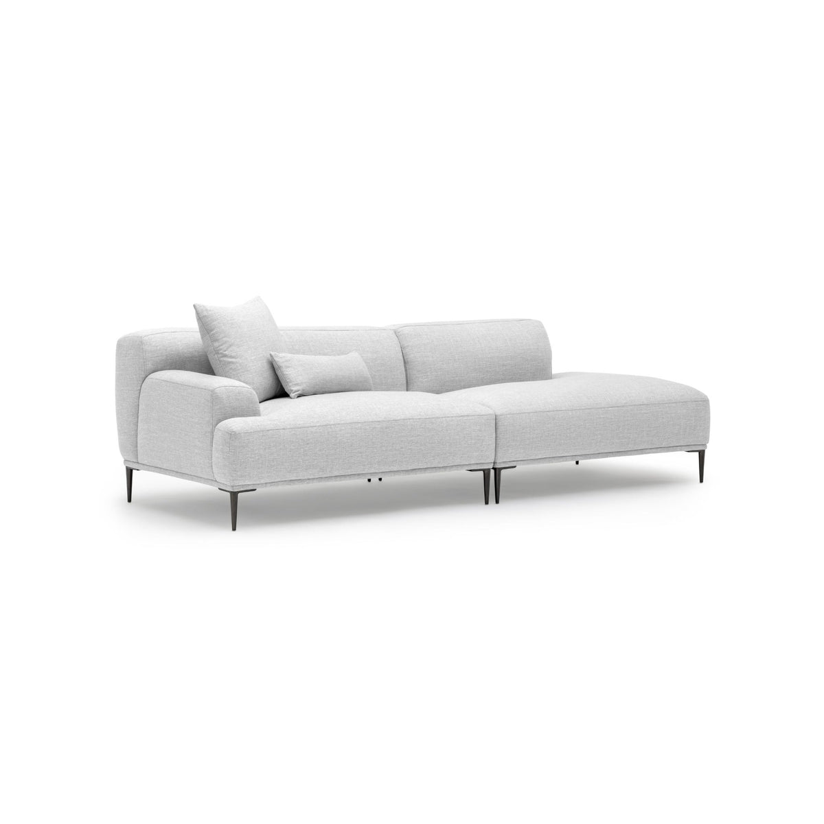 Amelia Open End Sofa - Silver - Sectional Sofas Loom Collection Loom Collection Dubai