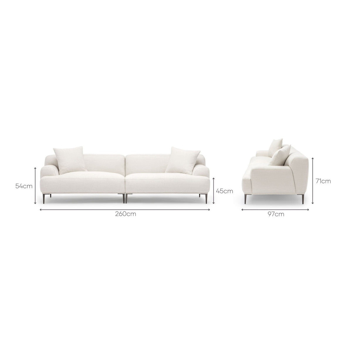 Amelia Sofa - Canvas White - Sectional Sofas Loom Collection Loom Collection Dubai