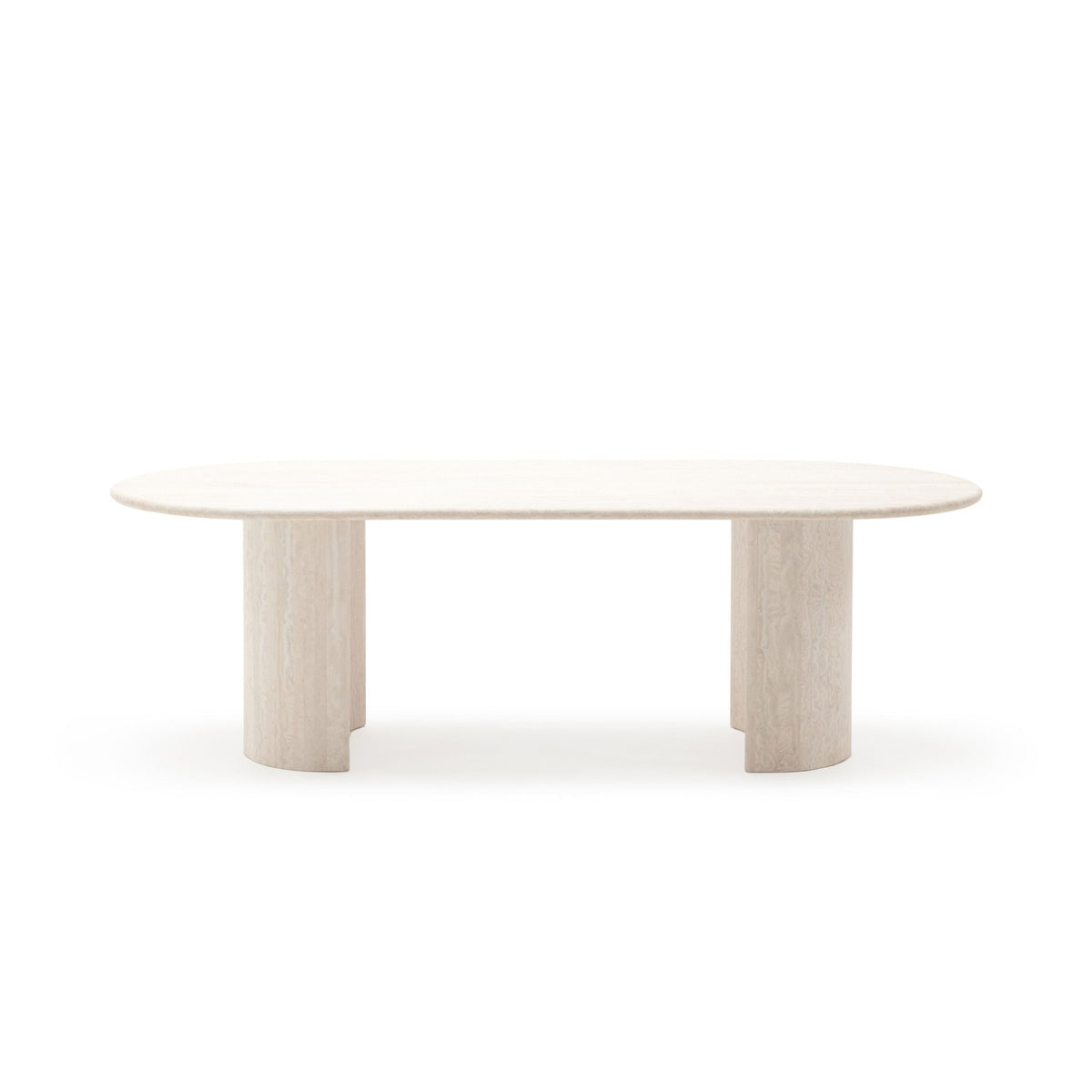 Amiri Dining Table - Travertine - Oval Dining Tables Loom Collection Loom Collection Dubai