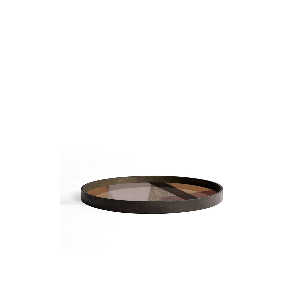 Angle Round Glass Tray - Pinot