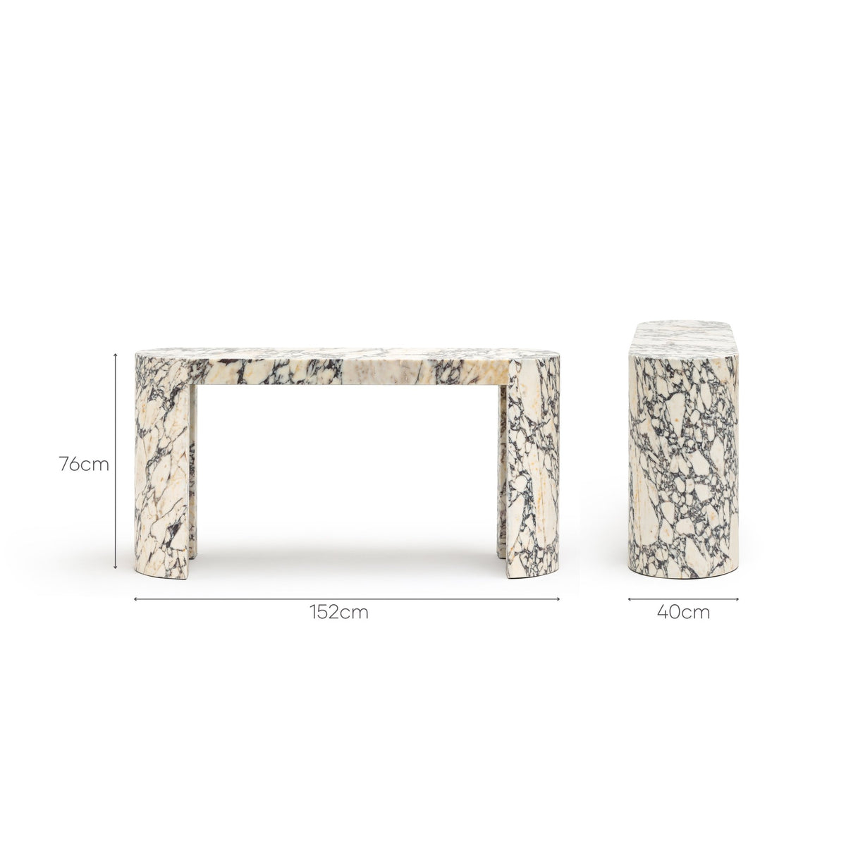 Arno Console Table - Calacatta Viola