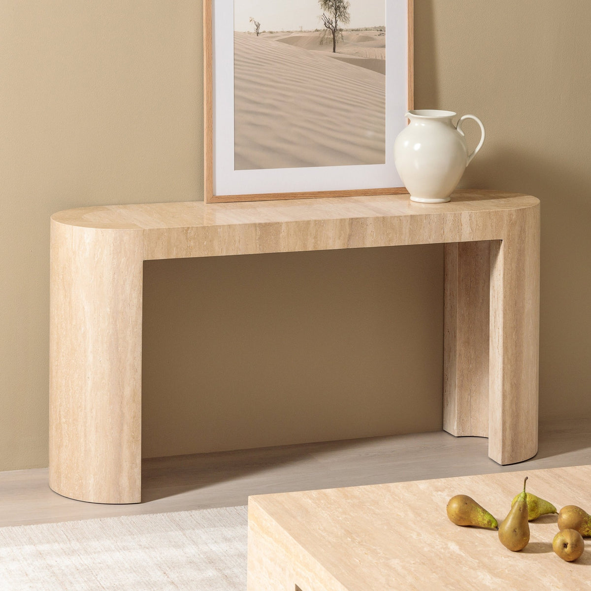Arno Console Table - Travertine