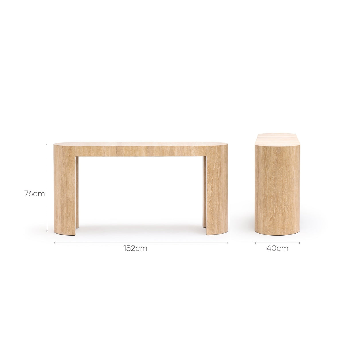 Arno Console Table - Travertine