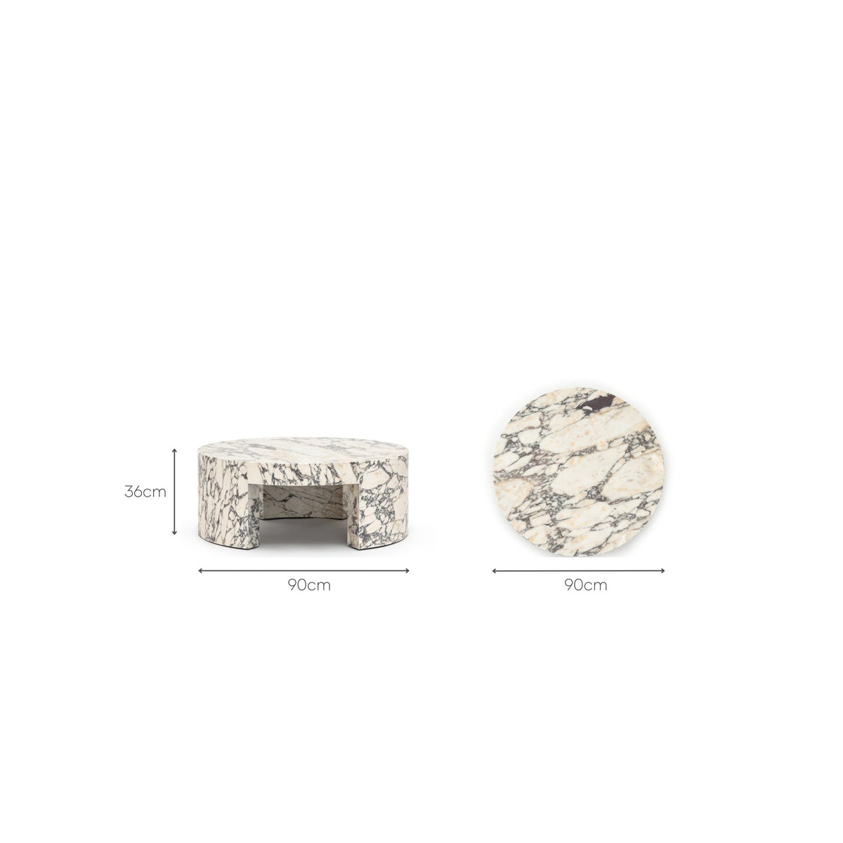 Arno Round Coffee Table - Calacatta Viola - Coffee Tables Loom Collection Loom Collection Dubai