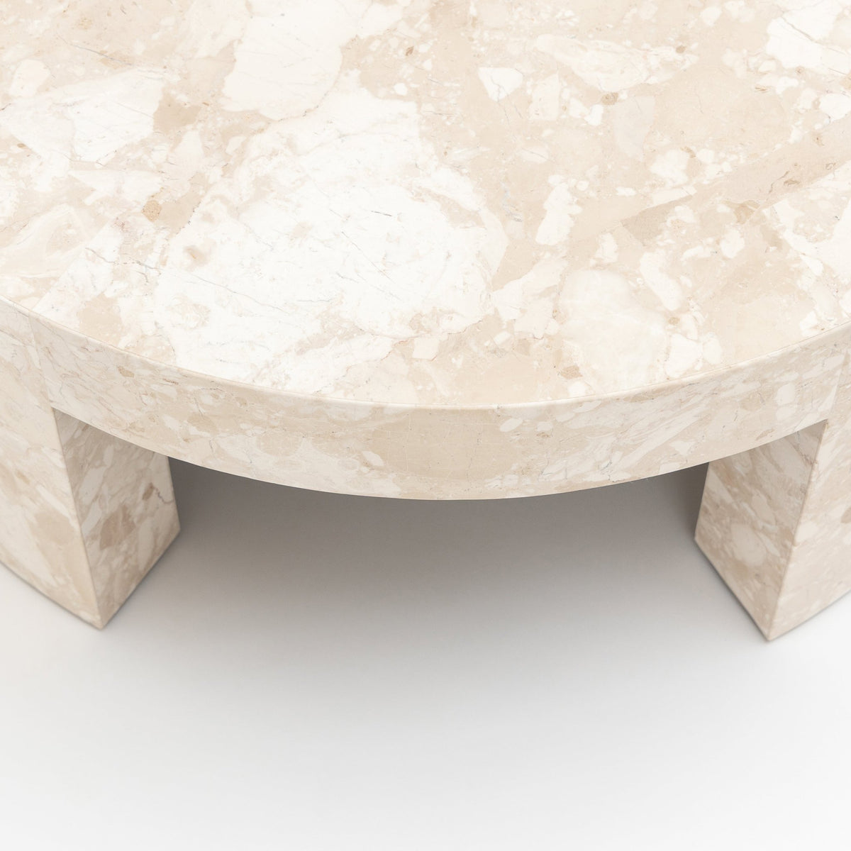 Arno Round Coffee Table - Kunis Breccia Marble - Coffee Tables Loom Collection Loom Collection Dubai