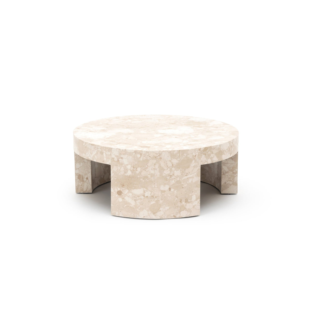 Arno Round Coffee Table - Kunis Breccia Marble - Coffee Tables Loom Collection Loom Collection Dubai