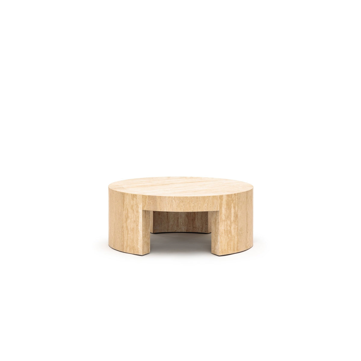 Arno Round Coffee Table - Travertine - Coffee Tables Loom Collection Loom Collection Dubai