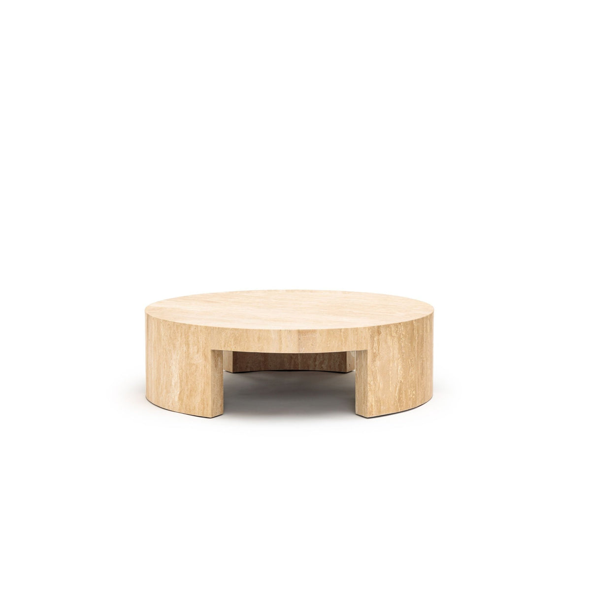 Arno Round Coffee Table - Travertine - Coffee Tables Loom Collection Loom Collection Dubai