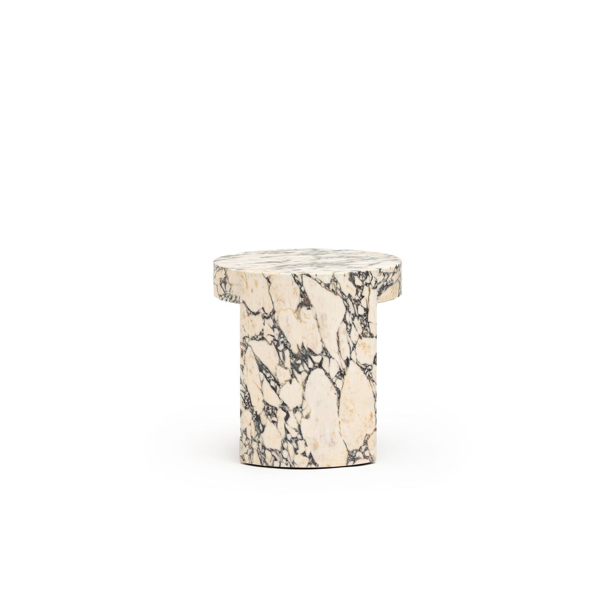 Arno Round Side Table - Calacatta Viola - Side Tables Loom Collection Loom Collection Dubai