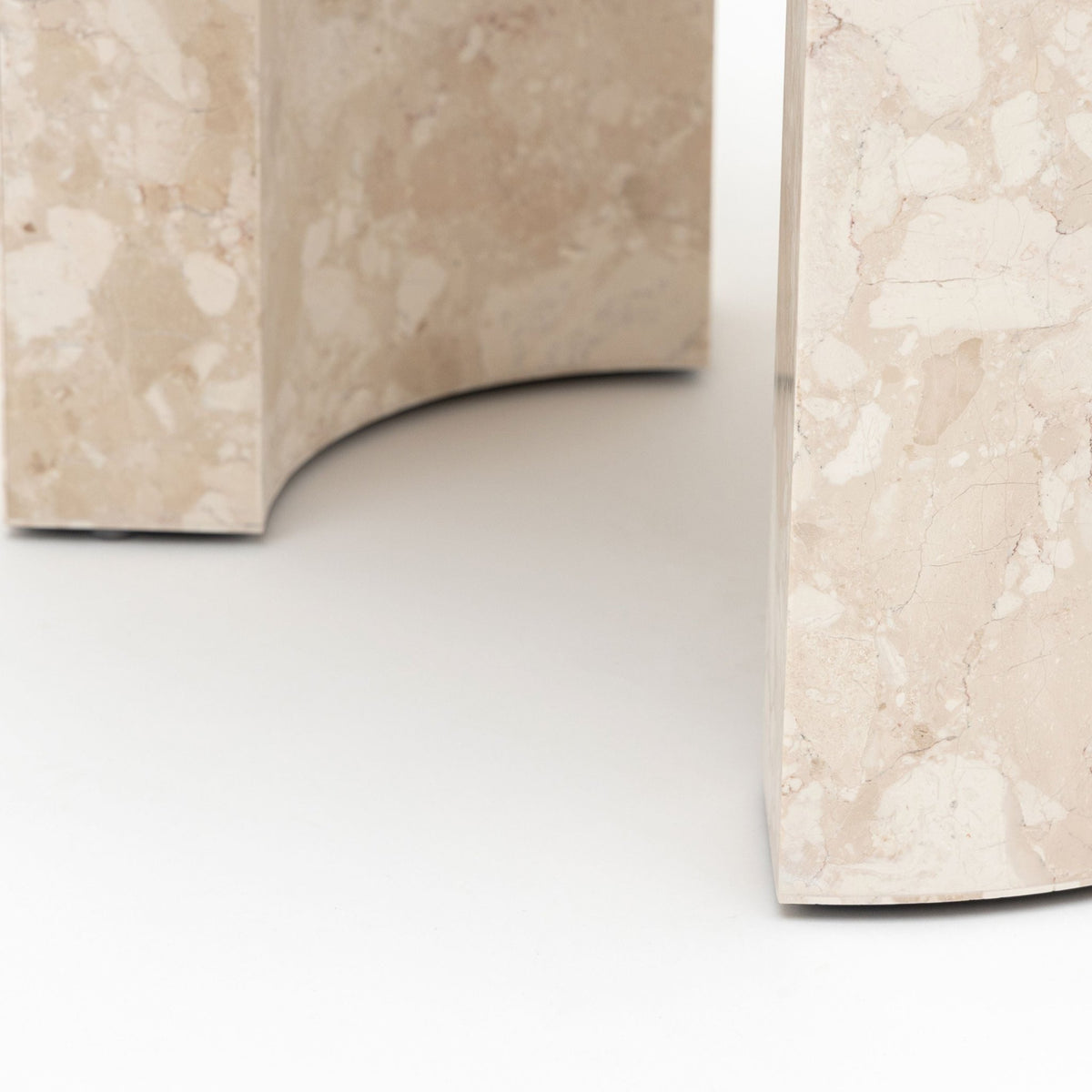 Arno Round Side Table - Kunis Breccia Marble - Side Tables Loom Collection Loom Collection Dubai