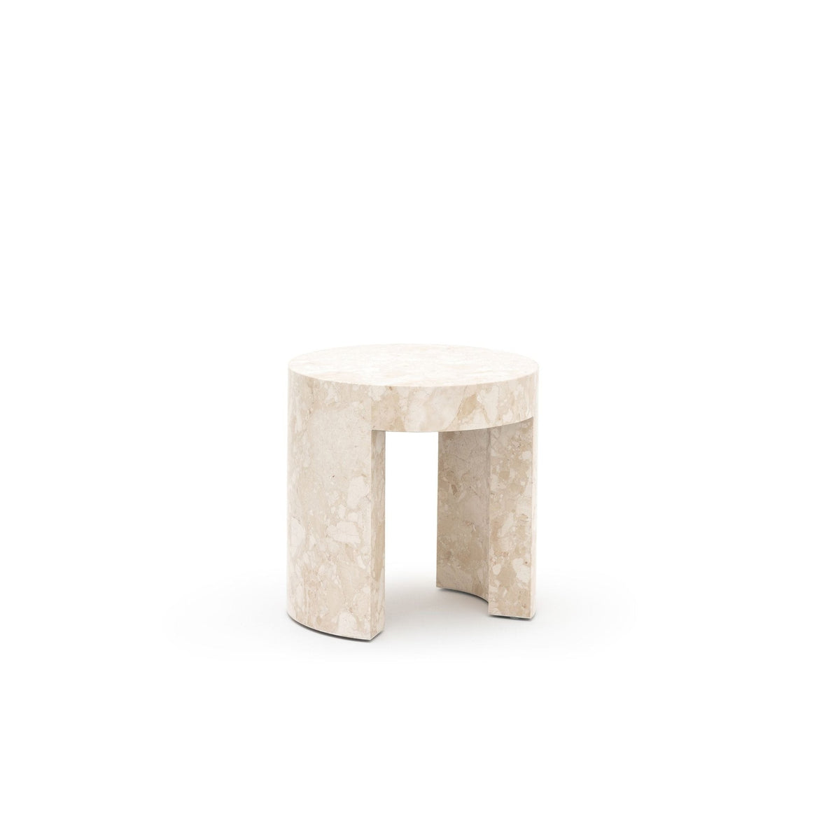 Arno Round Side Table - Kunis Breccia Marble - Side Tables Loom Collection Loom Collection Dubai