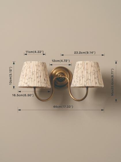 Ashbury Double Aged Brass Wall Light - Lights&Lamps Loom Collection Dubai