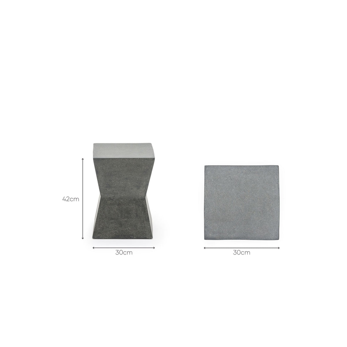 Atrium Stool - Cemento Graphite - Side Tables Loom Collection Loom Collection Dubai