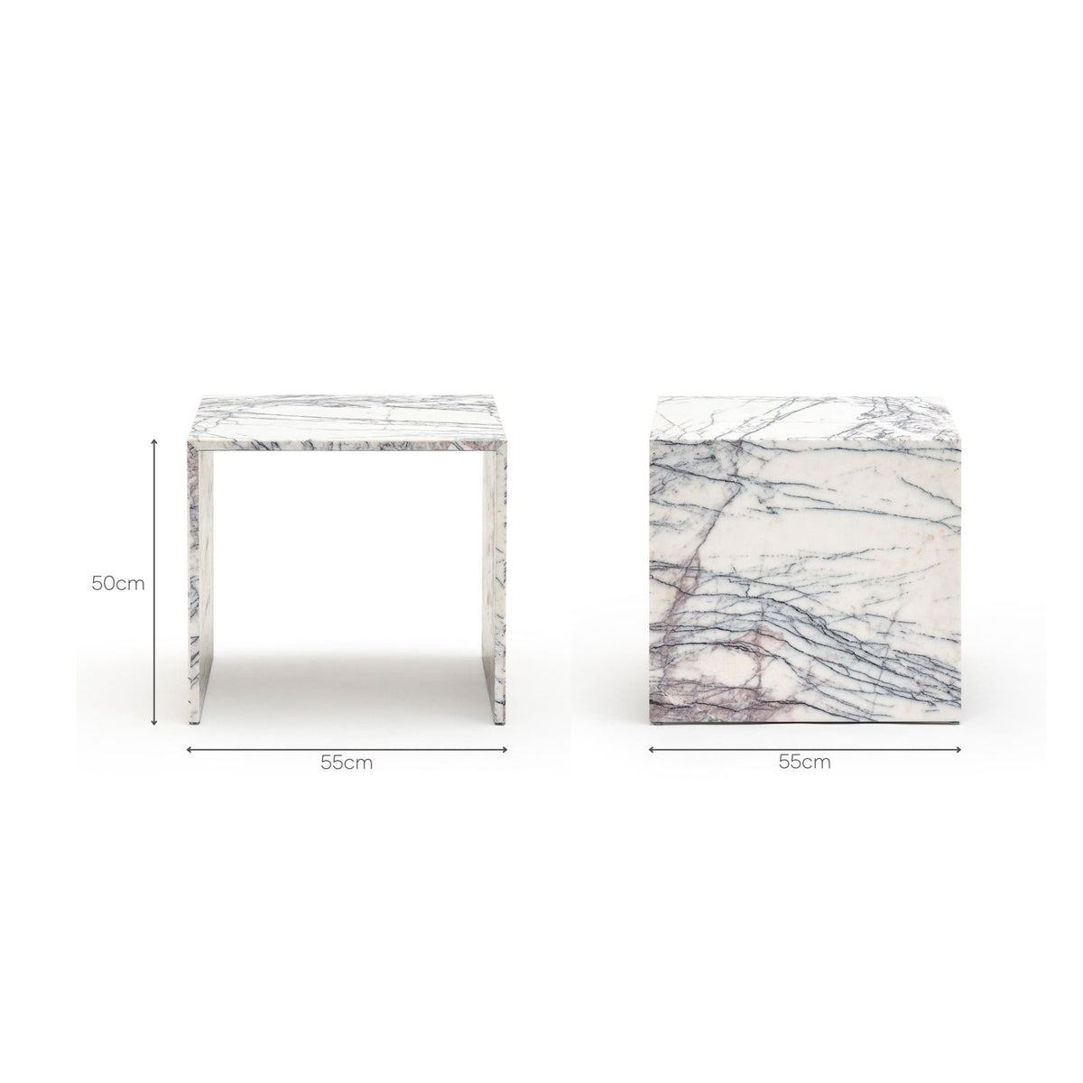 Avalon Side Table - New York Marble - Side Tables Loom Collection Loom Collection Dubai