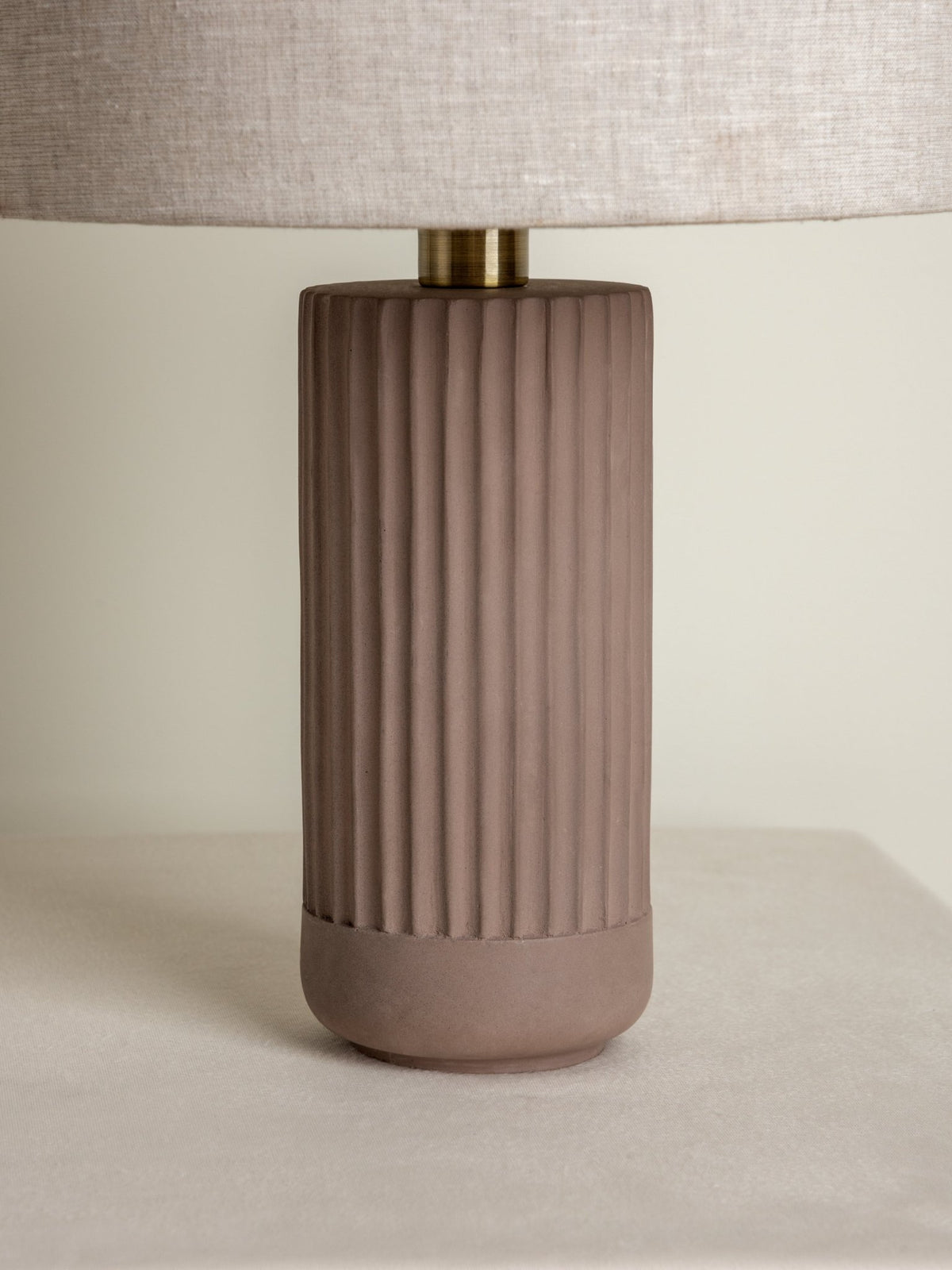 AVERO - MEDIUM TAUPE RIBBED CONCRETE TABLE LAMP - THE LOOM COLLECTION