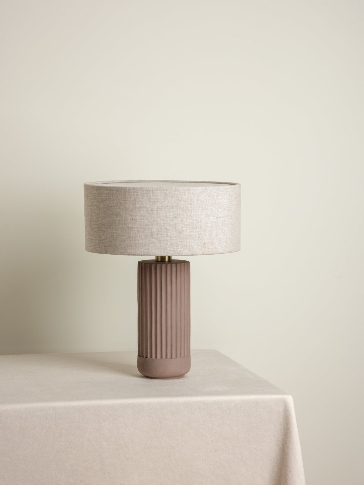 Avero - Medium Taupe Ribbed Concrete Table Lamp