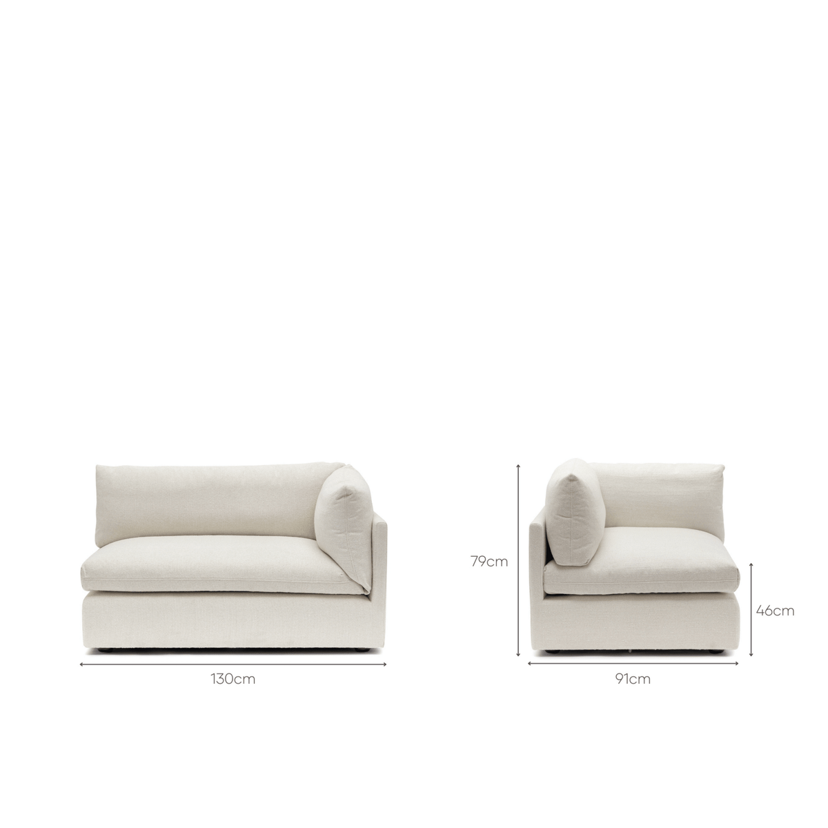 Avery Right Arm - Sand - Modular Sofas Loom Collection Loom Collection Dubai