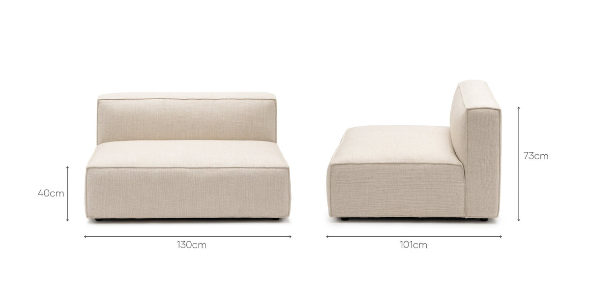 Baker 2 Seater Armless - Oatmeal