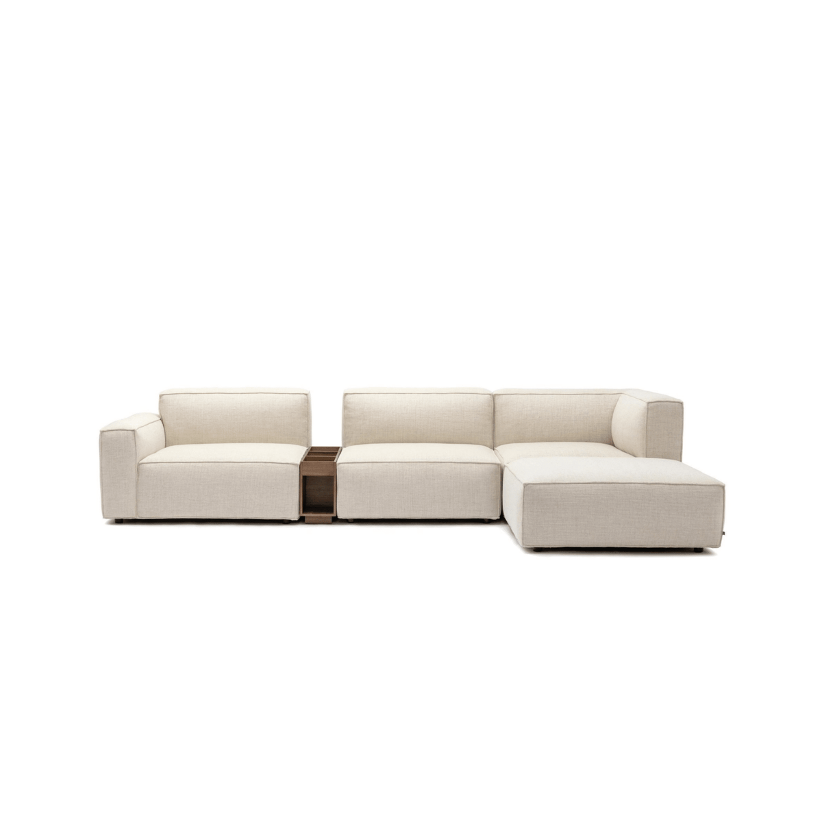Baker Corner Sofa With Ottoman & Storage - Oatmeal - Sectional Sofas Tolv Loom Collection Dubai