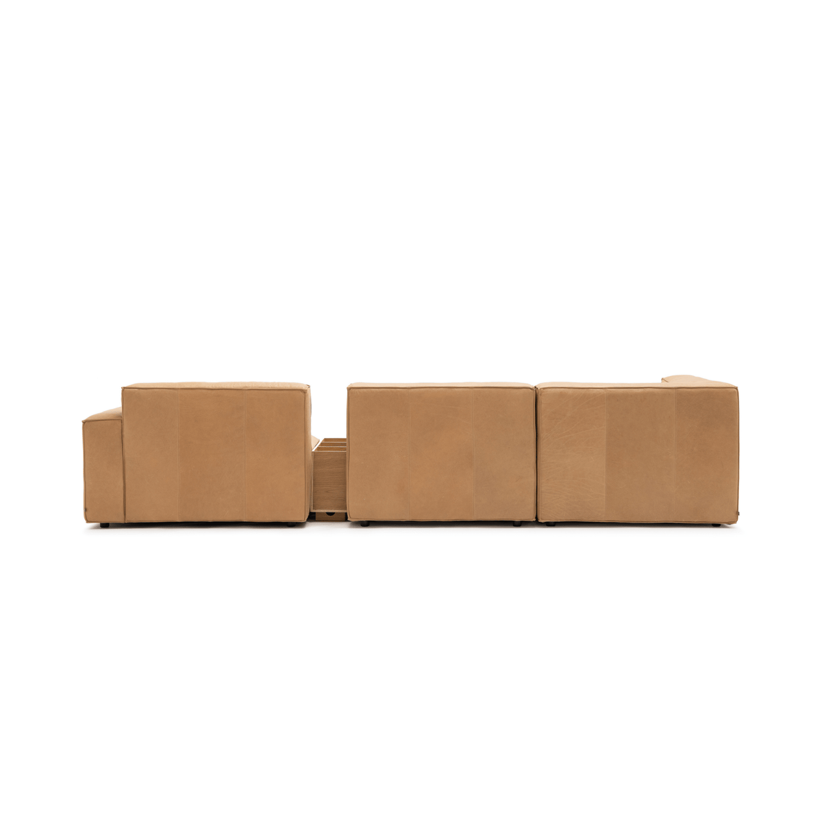 Baker Corner Sofa With Storage - Pecan Leather - Sectional Sofas Tolv Loom Collection Dubai