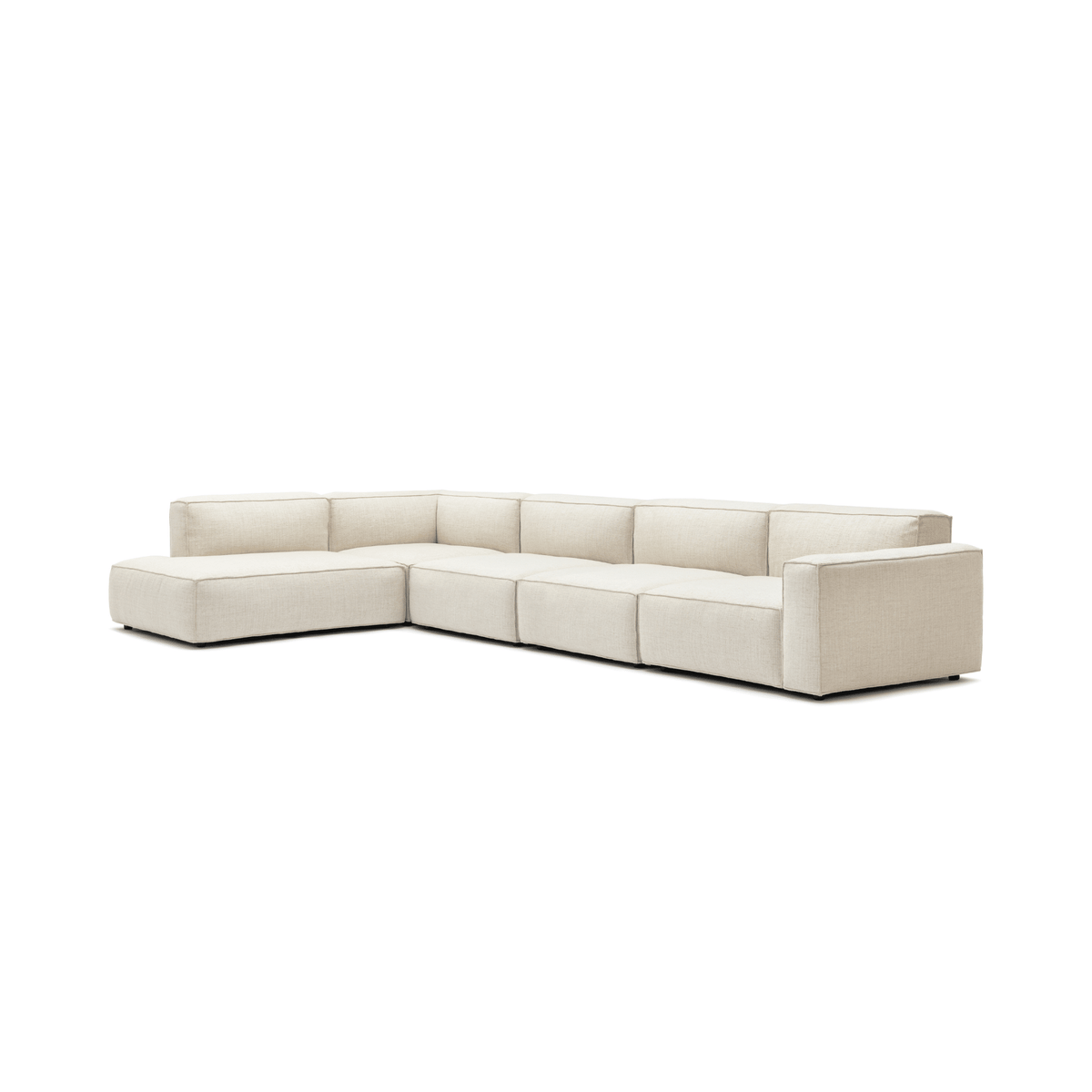 Baker Large Corner Left Sofa Set - Oatmeal - Modular Sofas Tolv Loom Collection Dubai