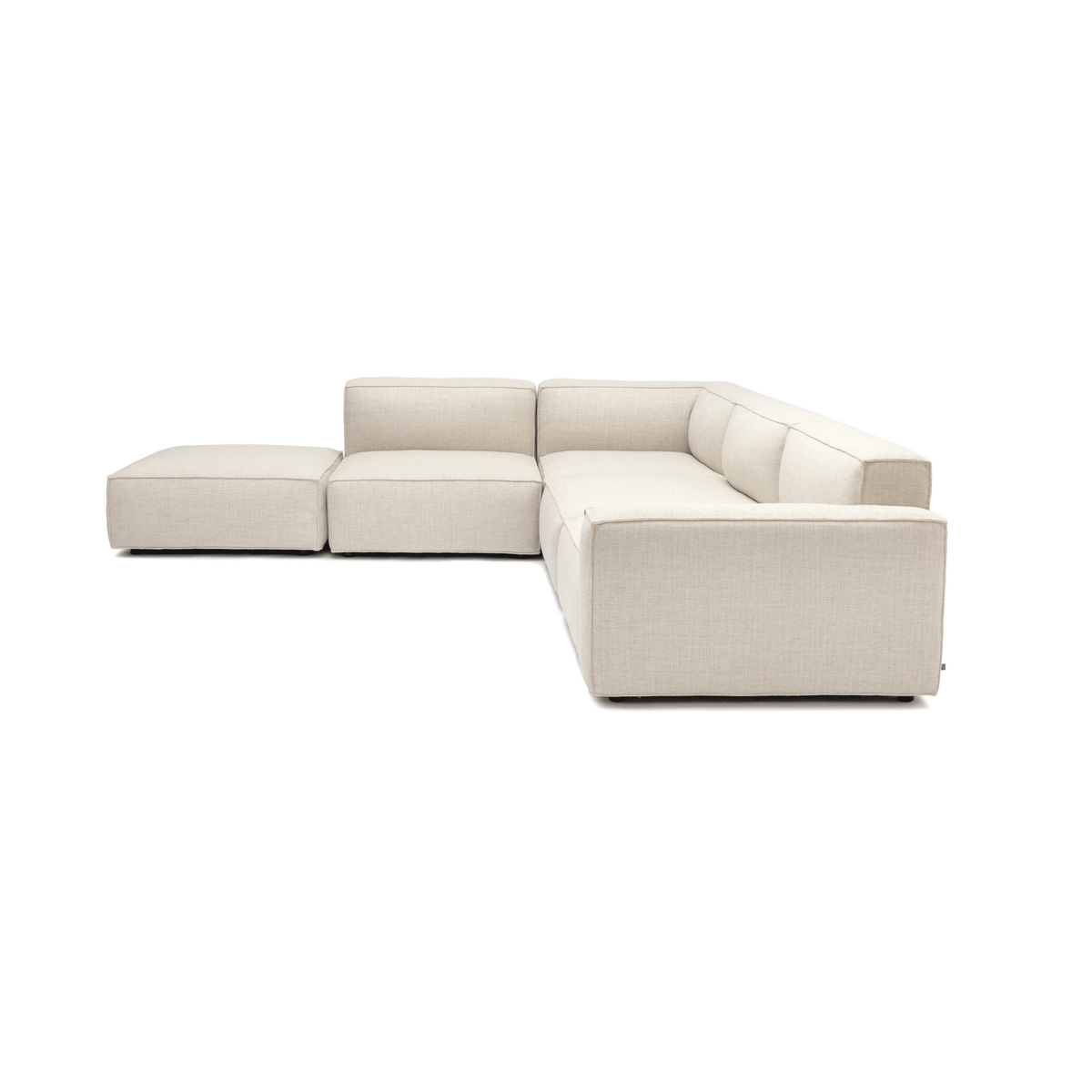 Baker Large Corner Sofa With Ottoman - Oatmeal - Sectional Sofas Tolv Loom Collection Dubai