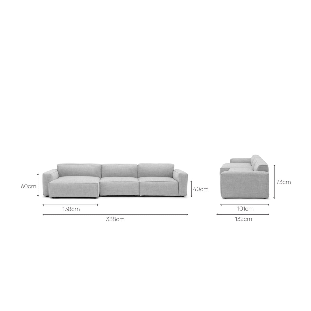 Baker Large L - Shaped Sofa - Diamond - Modular Sofas Tolv Loom Collection Dubai